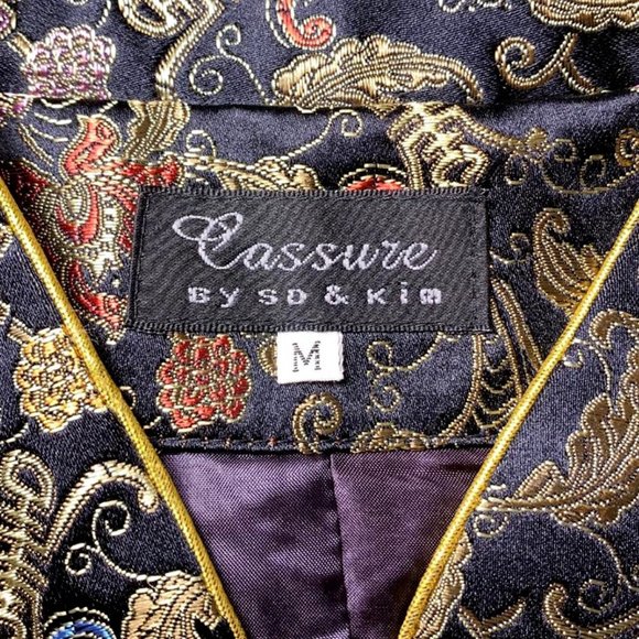VINTAGE Cassure embroidered asian chinoiserie vest - Picture 8 of 8